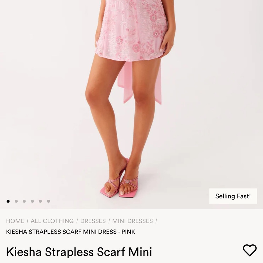 Peppermayo Pink Kiesha Strapless Scarf Mini Dress (altered)
